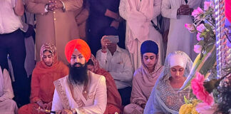 ਸੰਤ ਜਰਨੈਲ ਸਿੰਘ ਖ਼ਾਲਸਾ ਭਿੰਡਰਾਂਵਾਲਿਆਂ ਦੇ ਪੋਤਰੇ ਭਾਈ ਗੁਰਕੰਵਰ ਸਿੰਘ ਅਤੇ ਬੀਬੀ ਹਰਪ੍ਰੀਤ ਕੌਰ ਦਾ ਅਨੰਦ ਕਾਰਜ ਗੁਰ ਮਰਯਾਦਾ ਅਨੁਸਾਰ ਸੰਪੰਨ ਹੋਇਆ
